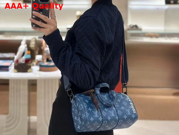 Louis Vuitton Keepall Bandouliere 25 Bag in Atlantic Blue Monogram Coated Canvas M46803 Replica