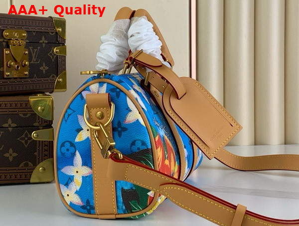 Louis Vuitton Keepall Bandouliere 25 Bag in Bright Blue Monogram Surfin Coated Canvas M24999 Replica