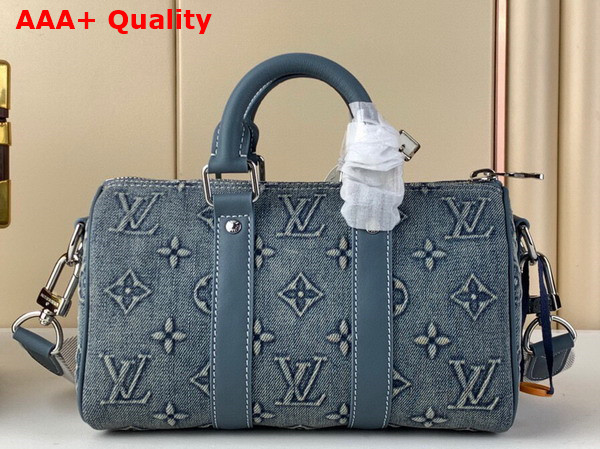 Louis Vuitton Keepall Bandouliere 25 Bag in Monogram Washed Denim Canvas M22762 Replica