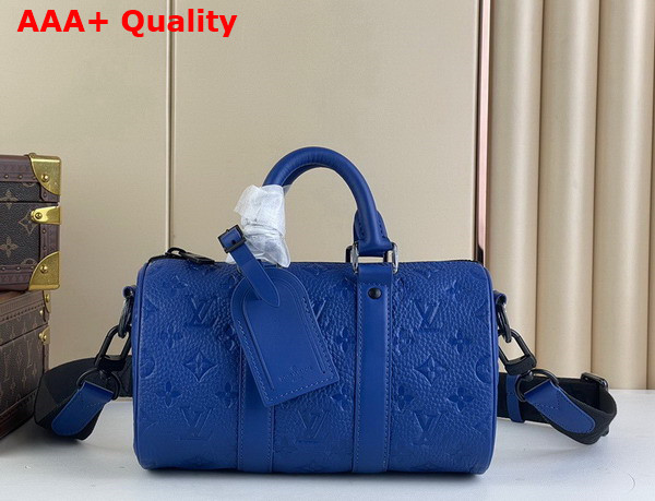 Louis Vuitton Keepall Bandouliere 25 Bag in Racing Blue Embossed Taurillon Monogram Cowhide Leather M23129 Replica