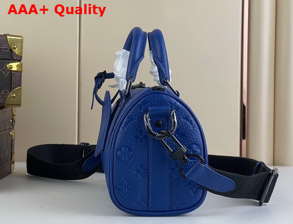 Louis Vuitton Keepall Bandouliere 25 Bag in Racing Blue Embossed Taurillon Monogram Cowhide Leather M23129 Replica