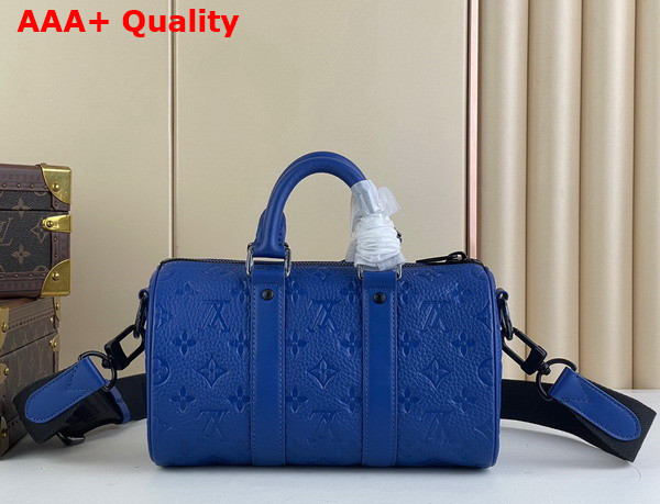 Louis Vuitton Keepall Bandouliere 25 Bag in Racing Blue Embossed Taurillon Monogram Cowhide Leather M23129 Replica