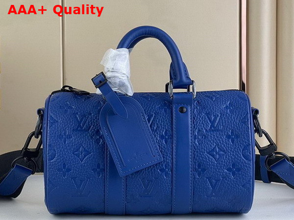 Louis Vuitton Keepall Bandouliere 25 Bag in Racing Blue Embossed Taurillon Monogram Cowhide Leather M23129 Replica