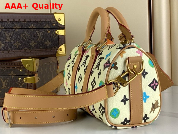 Louis Vuitton Keepall Bandouliere 25 Bag in Vanilla Monogram Craggy Coated Canvas Replica