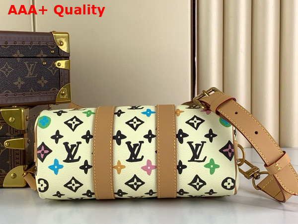 Louis Vuitton Keepall Bandouliere 25 Bag in Vanilla Monogram Craggy Coated Canvas Replica