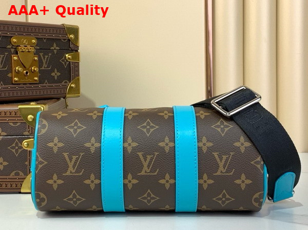 Louis Vuitton Keepall Bandouliere 25 City Bag Gaston Blue Monogram Macassar Coated Canvas and Cowhide Leather M12609 Replica