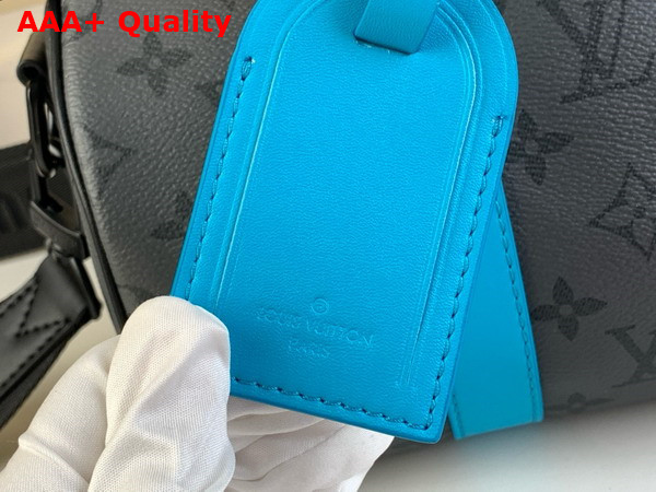 Louis Vuitton Keepall Bandouliere 25 City Bag Turquoise Monogram Eclipse Reverse Coated Canvas M11645 Replica