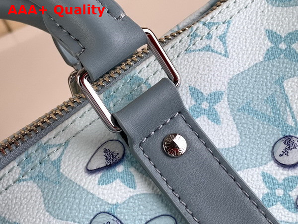 Louis Vuitton Keepall Bandouliere 25 Crystal Blue Monogram Aquagarden Coated Canvas M22527 Replica