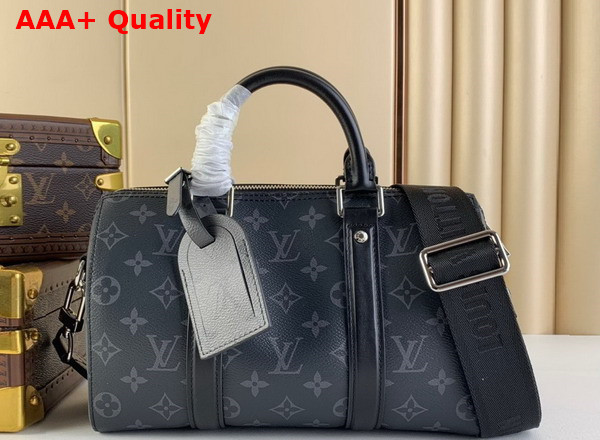 Louis Vuitton Keepall Bandouliere 25 Monogram Eclipse Reverse Coated Canvas M46271 Replica