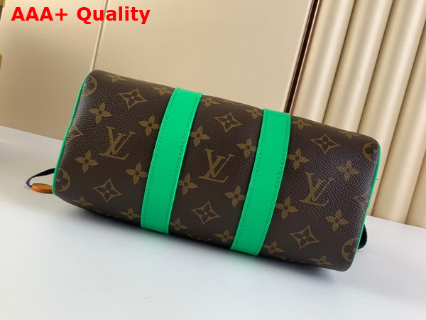 Louis Vuitton Keepall Bandouliere 25 Monogram Macassar Coated Canvas and Minty Green Cowhide Leather M46249 Replica