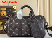 Louis Vuitton Keepall Bandouliere 25 in Black Brushed Monogram Cowhide Leather M11595 Replica