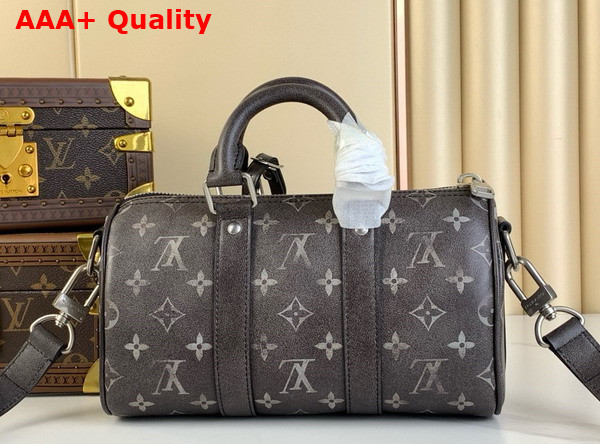 Louis Vuitton Keepall Bandouliere 25 in Black Brushed Monogram Cowhide Leather M11595 Replica