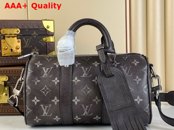 Louis Vuitton Keepall Bandouliere 25 in Black Brushed Monogram Cowhide Leather M11595 Replica