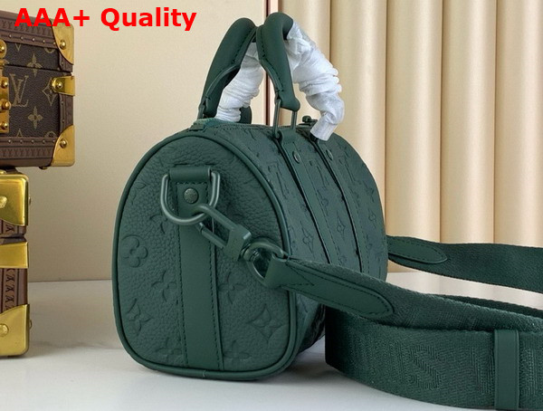 Louis Vuitton Keepall Bandouliere 25 in Dark Green Monogram Taurillon Leather M24432 Replica