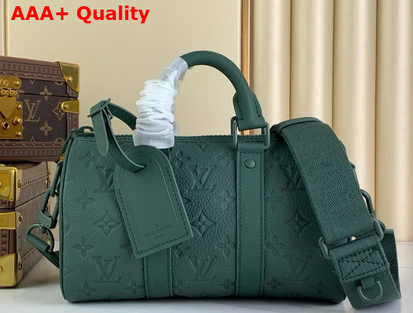 Louis Vuitton Keepall Bandouliere 25 in Dark Green Monogram Taurillon Leather M24432 Replica