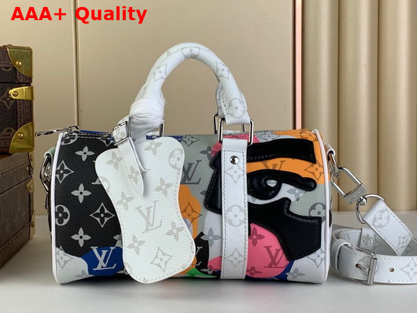 Louis Vuitton Keepall Bandouliere 25 in Multicolor Monogram Coated Canvas and Cowhide Leather M46701 Replica