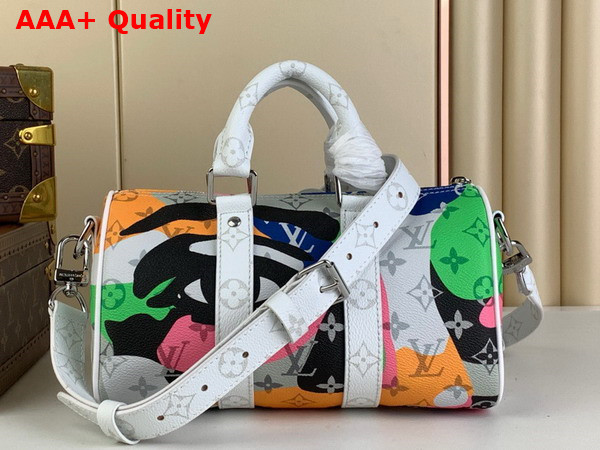 Louis Vuitton Keepall Bandouliere 25 in Multicolor Monogram Coated Canvas and Cowhide Leather M46701 Replica