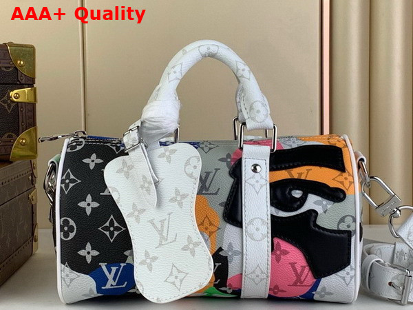 Louis Vuitton Keepall Bandouliere 25 in Multicolor Monogram Coated Canvas and Cowhide Leather M46701 Replica