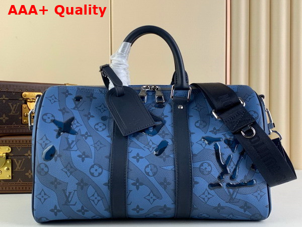 Louis Vuitton Keepall Bandouliere 35 Monogram Aquagarden Coated Canvas M22573 Replica