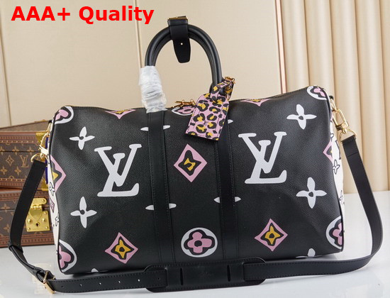 Louis Vuitton Keepall Bandouliere 45 Bag in Canvas with an Oversized Hand Painted Version of the Monogram Print M58656 Replica