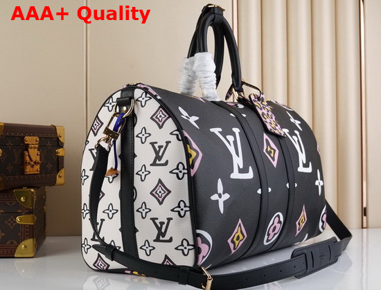 Louis Vuitton Keepall Bandouliere 45 Bag in Canvas with an Oversized Hand Painted Version of the Monogram Print M58656 Replica