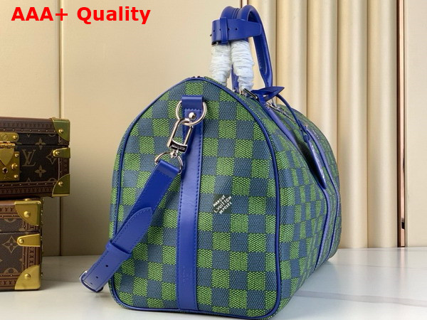 Louis Vuitton Keepall Bandouliere 45 Bag in Green Damier Canvas Replica