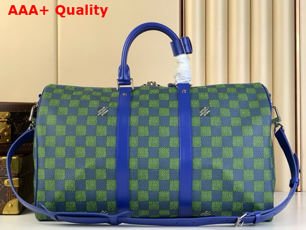 Louis Vuitton Keepall Bandouliere 45 Bag in Green Damier Canvas Replica