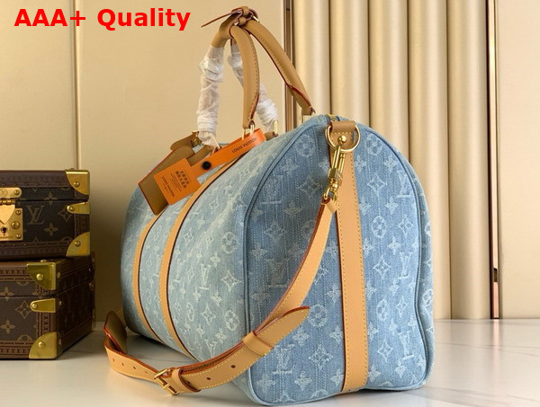 Louis Vuitton Keepall Bandouliere 45 Bag in Sky Blue Monogram Denim M25334 Replica