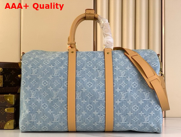 Louis Vuitton Keepall Bandouliere 45 Bag in Sky Blue Monogram Denim M25334 Replica