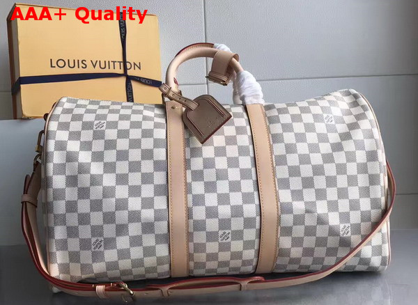 Louis Vuitton Keepall Bandouliere 45 Damier Azur Canvas N48223 Replica