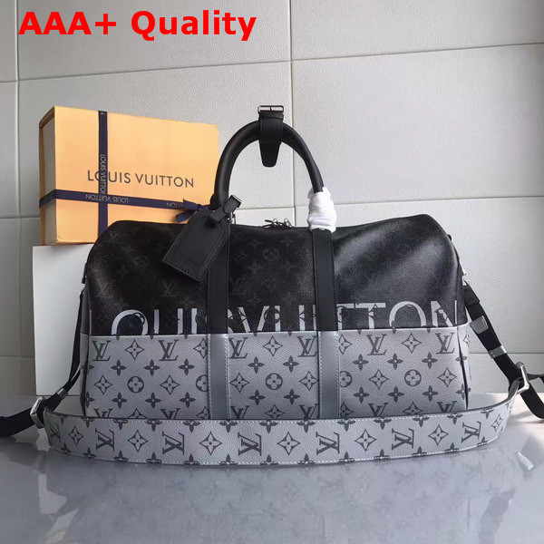 Louis Vuitton Keepall Bandouliere 45 Monogram Eclipse Canvas Dual Color Replica