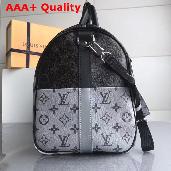 Louis Vuitton Keepall Bandouliere 45 Monogram Eclipse Canvas Dual Color Replica