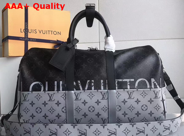 Louis Vuitton Keepall Bandouliere 45 Monogram Eclipse Canvas Dual Color Replica