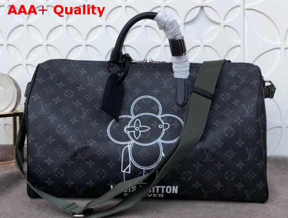 Louis Vuitton Keepall Bandouliere 45 Monogram Eclipse Coated Canvas Replica