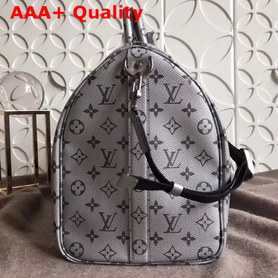 Louis Vuitton Keepall Bandouliere 45 Monogram Silver Coated Canvas Replica