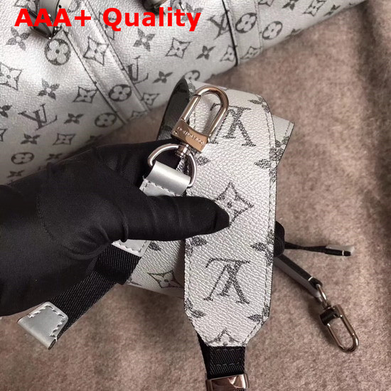 Louis Vuitton Keepall Bandouliere 45 Monogram Silver Coated Canvas Replica