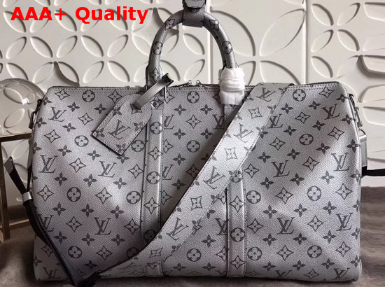 Louis Vuitton Keepall Bandouliere 45 Monogram Silver Coated Canvas Replica