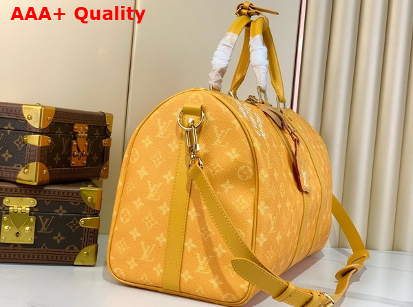 Louis Vuitton Keepall Bandouliere 45 Yellow Monogram Heritage Coated Canvas M12880 Replica