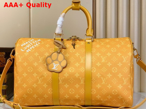 Louis Vuitton Keepall Bandouliere 45 Yellow Monogram Heritage Coated Canvas M12880 Replica