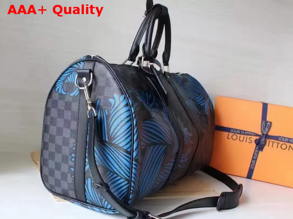 Louis Vuitton Keepall Bandouliere 45 in Damier Graphite with Rope Pattern N41700 Replica