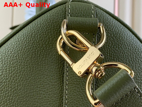 Louis Vuitton Keepall Bandouliere 45 in Khaki Green and Beige Monogram Empreinte Embossed Leather Replica