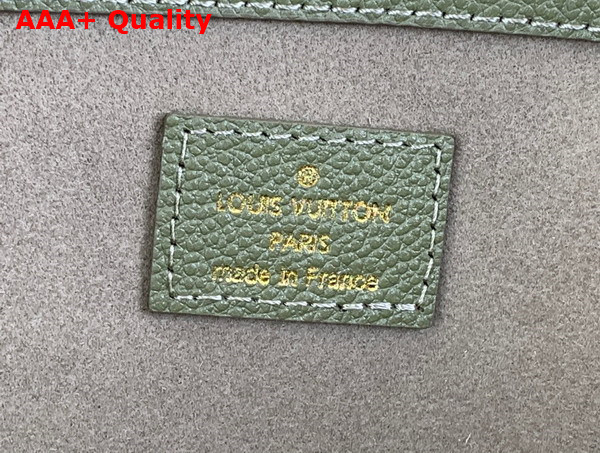 Louis Vuitton Keepall Bandouliere 45 in Khaki Green and Beige Monogram Empreinte Embossed Leather Replica