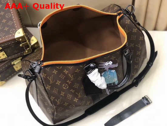 Louis Vuitton Keepall Bandouliere 45 in Monogram Canvas with a Printed Cartoon Wolf Replica