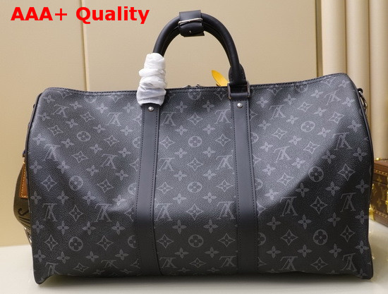 Louis Vuitton Keepall Bandouliere 45 in Monogram Eclipse Canvas Replica