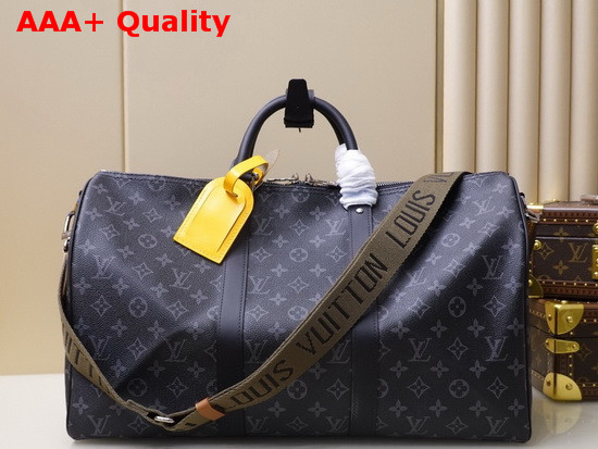 Louis Vuitton Keepall Bandouliere 45 in Monogram Eclipse Canvas Replica