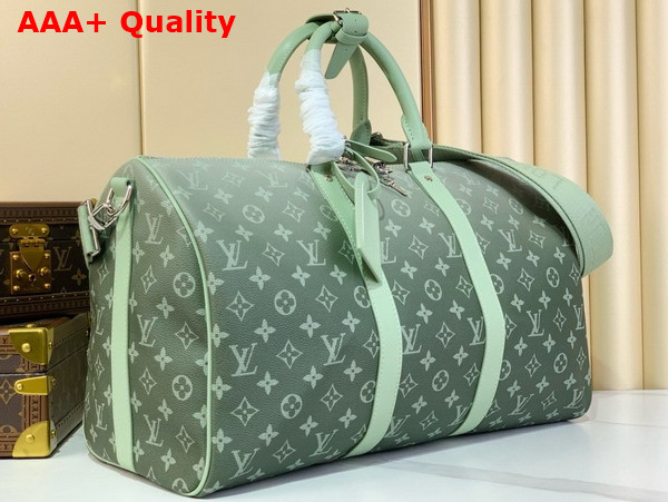 Louis Vuitton Keepall Bandouliere 45 in Monogram Gradient Coated Canvas Khaki Green M11718 Replica