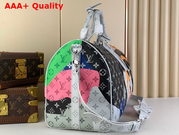 Louis Vuitton Keepall Bandouliere 45 in Multicolor Monogram Coated Canvas and Cowhide Leather M23160 Replica