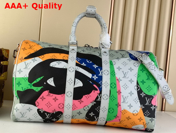 Louis Vuitton Keepall Bandouliere 45 in Multicolor Monogram Coated Canvas and Cowhide Leather M23160 Replica