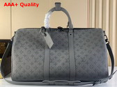 Louis Vuitton Keepall Bandouliere 50 Anthracite Gray Monogram Shadow Calf Leather Replica