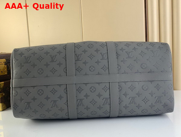 Louis Vuitton Keepall Bandouliere 50 Anthracite Gray Monogram Shadow Calf Leather Replica